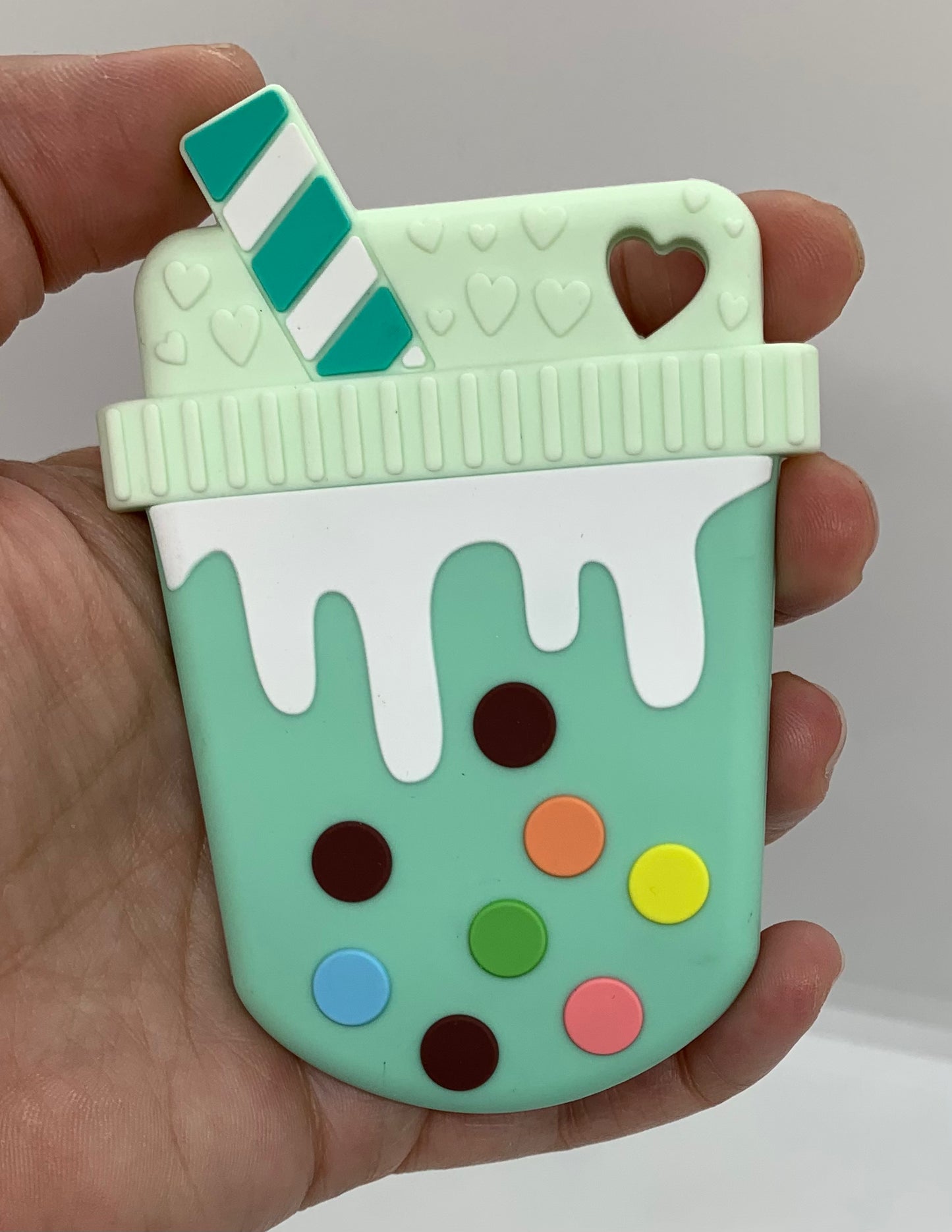Z- Teether Boba Tea Silicone Teether, Bubble Tea Silicone Teether,  Teether Pendant, Teething,