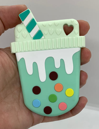 Z- Teether Boba Tea Silicone Teether, Bubble Tea Silicone Teether,  Teether Pendant, Teething,