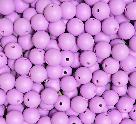 12mm Round Solid Sugarplum Silicone Beads