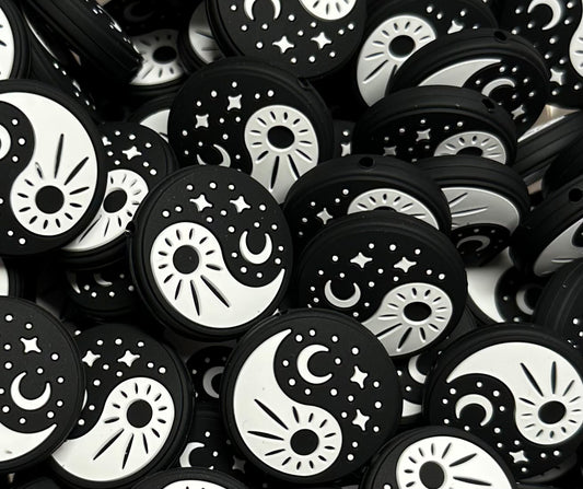 Ying and Yang Focal Silicone Bead