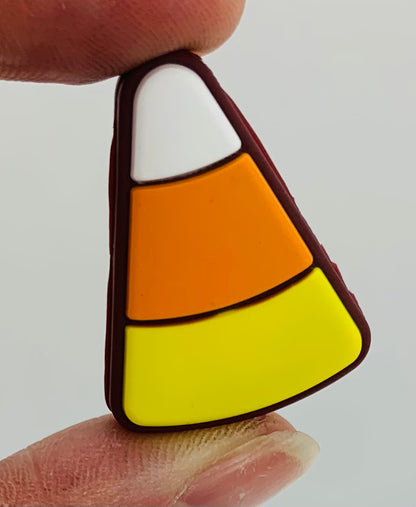 Dark Candy Corn Silicone Bead, Halloween Silicone Bead