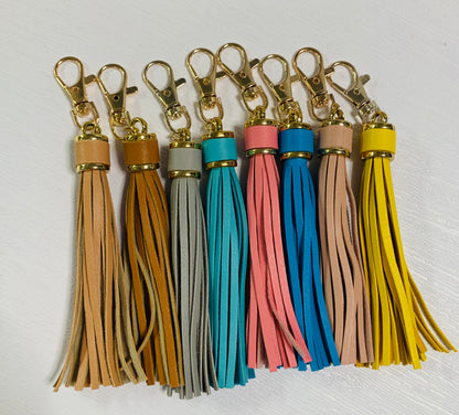 * Gold 4in Keychain Leather Tassel