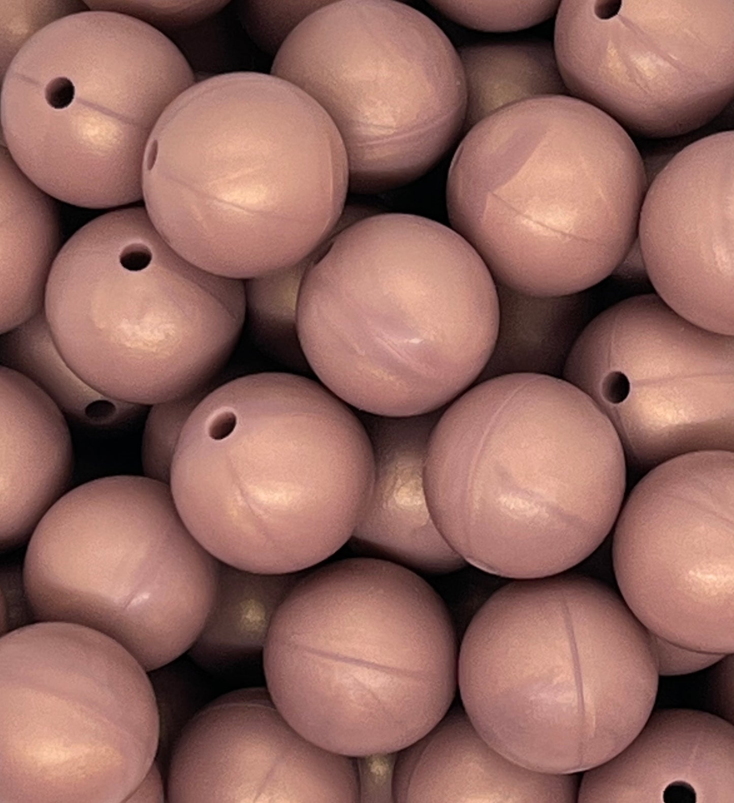 15mm Solid Rose Gold Round Silicone Beads