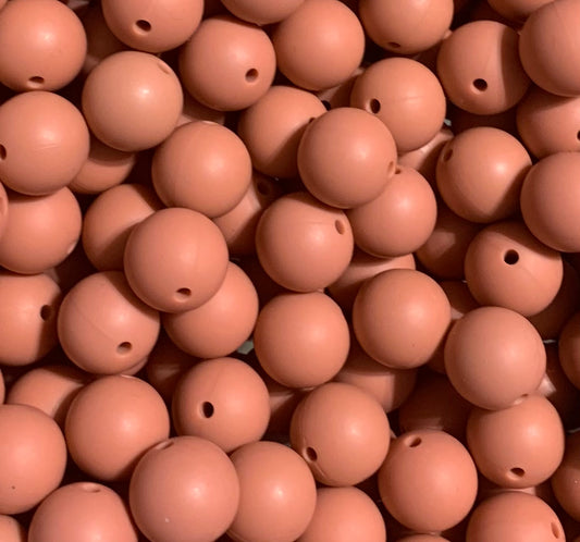 15mm Solid Pottery Round Silicone Beads