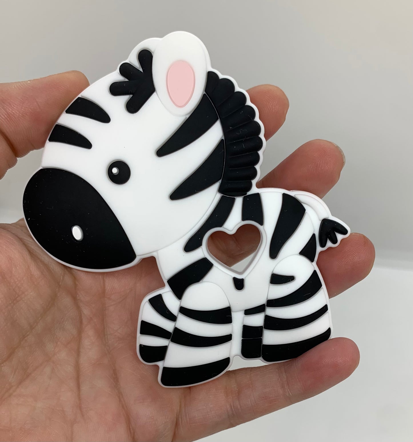 Teether Cute Zebra Teether, Food Silicone Teether,  Animal Teether Pendant, Teething