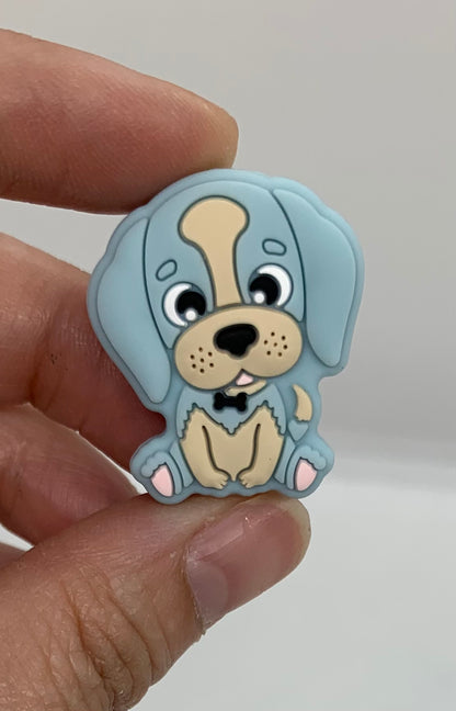 Puppy Silicone Focal Bead,  Dog Shape Silicone Bead,