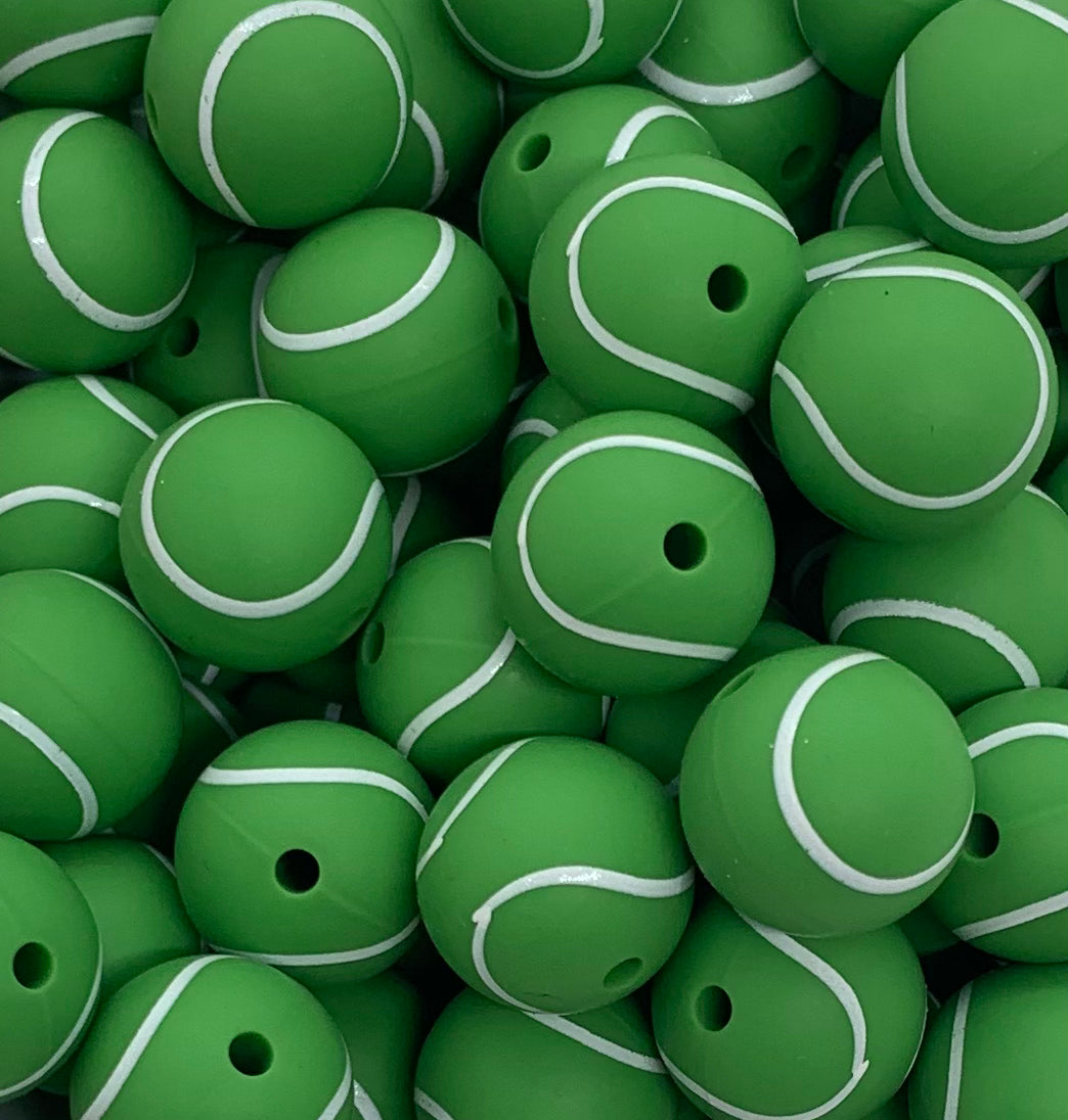 15mm Print Tennis Round Silicone Beads