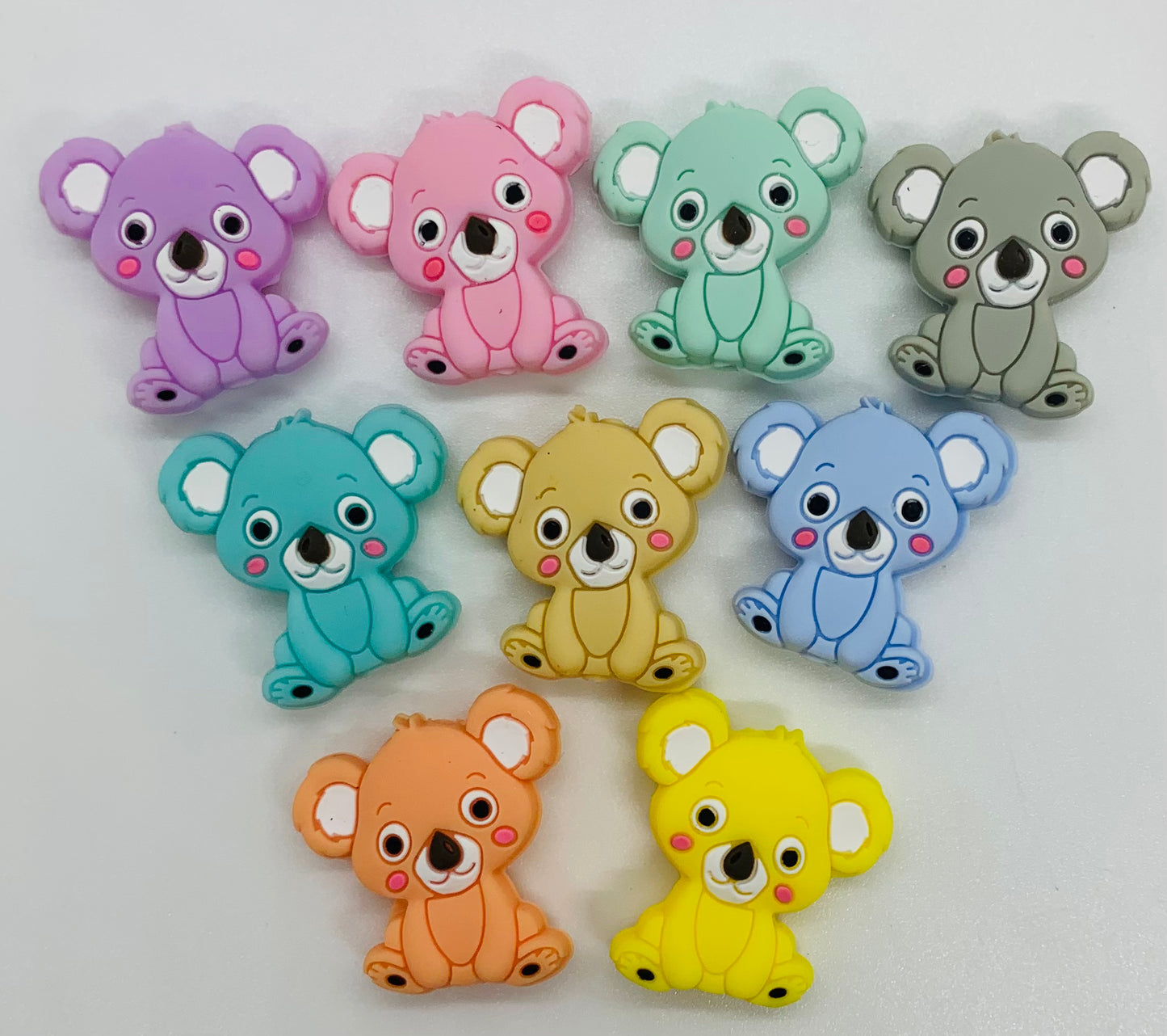 Koala Bears Silicone Focal Bead,  Animal Shape Silicone Bead,