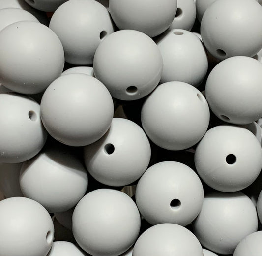 15mm Solid Cloudy Round Silicone Beads