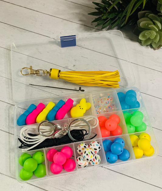 Bead Mix - Easter DIY Silicone Beads Kit, April Kit, DIY Lanyard-Keychain-Wristlet-Necklace Kit, Great For Gifts