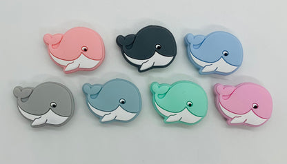 Whale Silicone Focal Bead,  Animal Shape Silicone Bead,