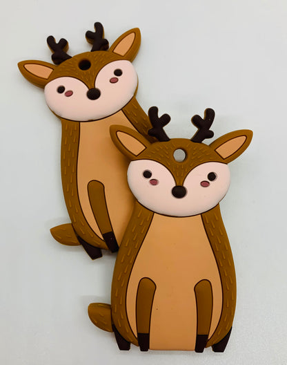 Teether Deer Silicone Teether, Woodland Animal Silicone Teether,  Animal Teether Pendant, Teething