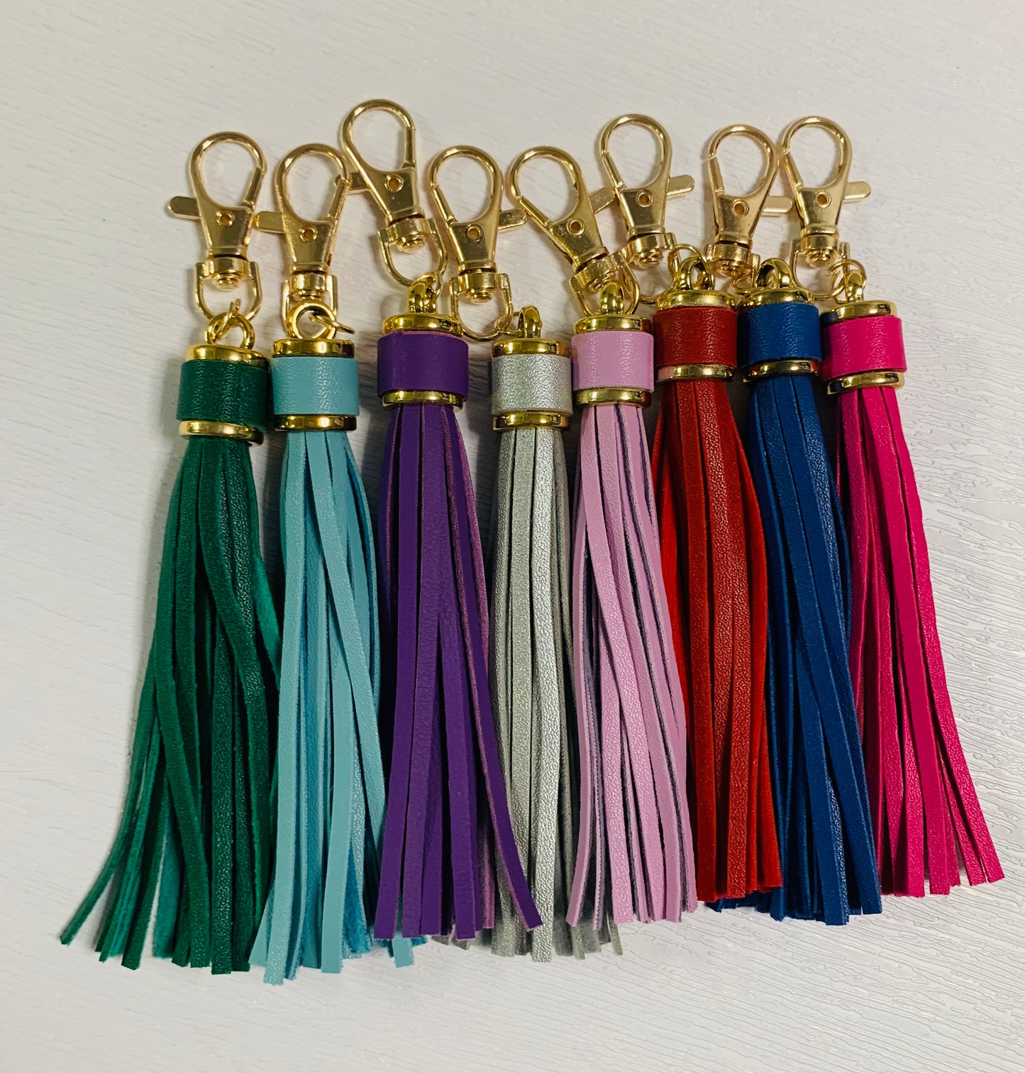 * Gold 4in Keychain Leather Tassel