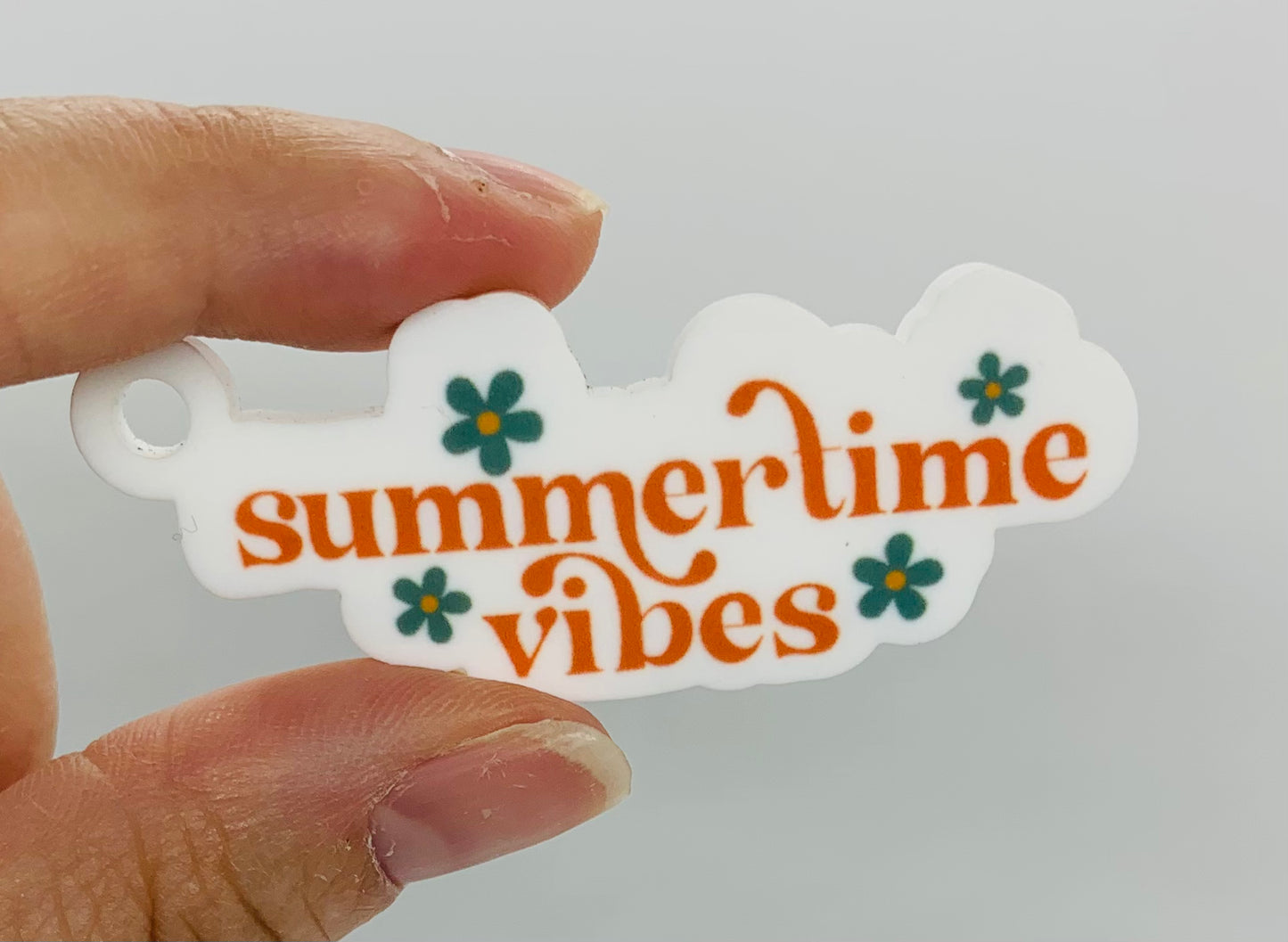 * Summertime Vibes Acrylic Key Tag, Acrylic Pendant