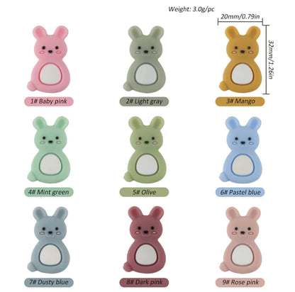 Bunny  Rabbit Silicone Focal Bead, Bunny Silicone Bead, Rabbit Shape Silicone Bead, Easter Focal