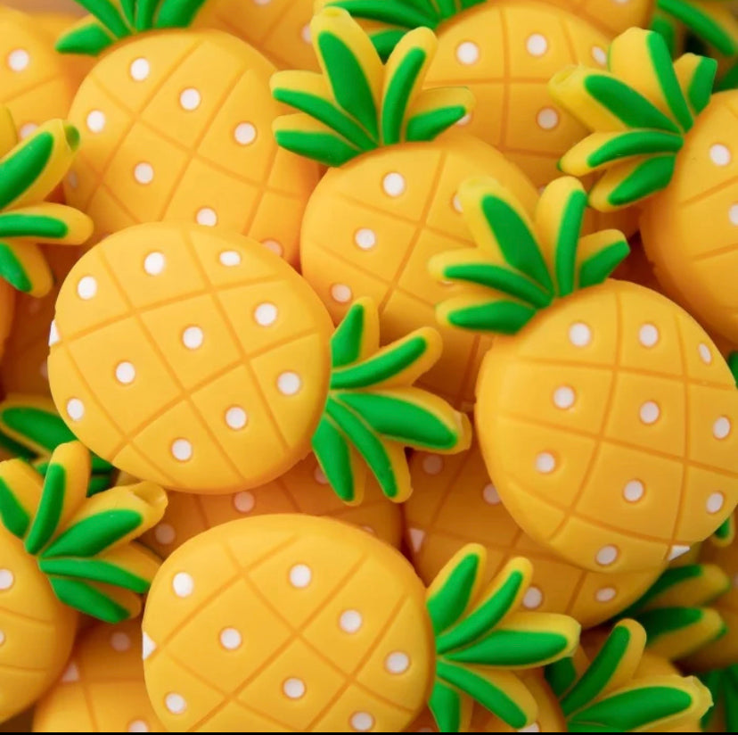 Pineapple Silicone Focal Bead, Fruit Silicone Bead,  Shape Silicone Bead