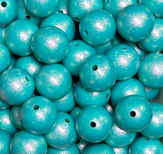 15mm Opal Turquoise Round Silicone Beads