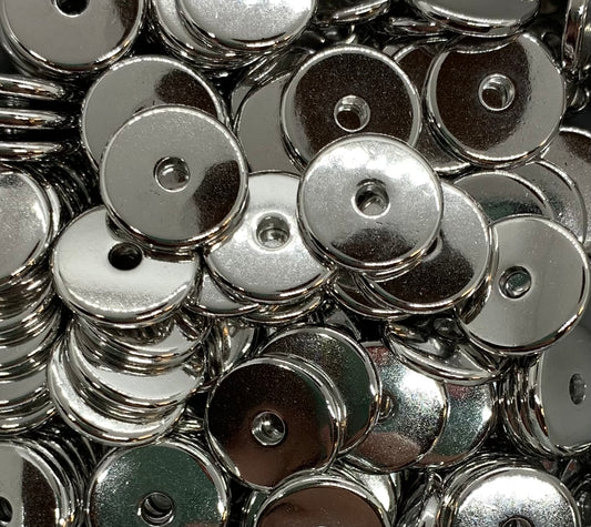 1 Silver Flat Metal Spacer Beads, Rondelle Spacer Beads