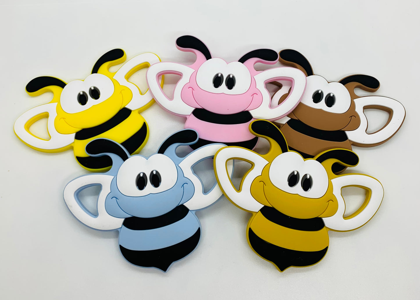 Teether Bee Silicone Teether, Honey Bee Silicone Teether, Animal Teether Pendant, Teething