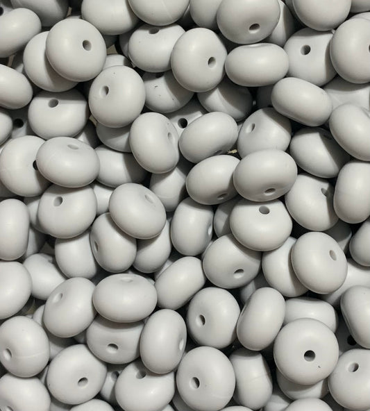 14mm ABACUS Light Grey Silicone Beads