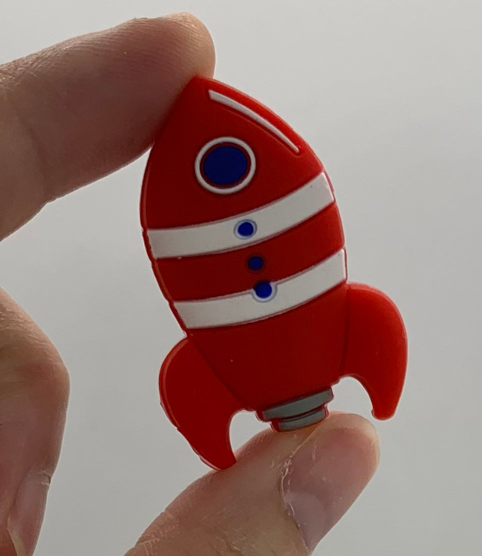 Rocket Focal Bead, Rocket Shape Silicone Bead