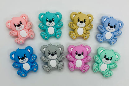 Teddy Bear Silicone Focal Bead,  Animal Shape Silicone Bead,