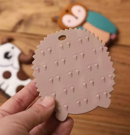 Z- Teether Hedgehog Silicone Teether, Woodland Animal Silicone Teether,  Animal Teether Pendant, Teething