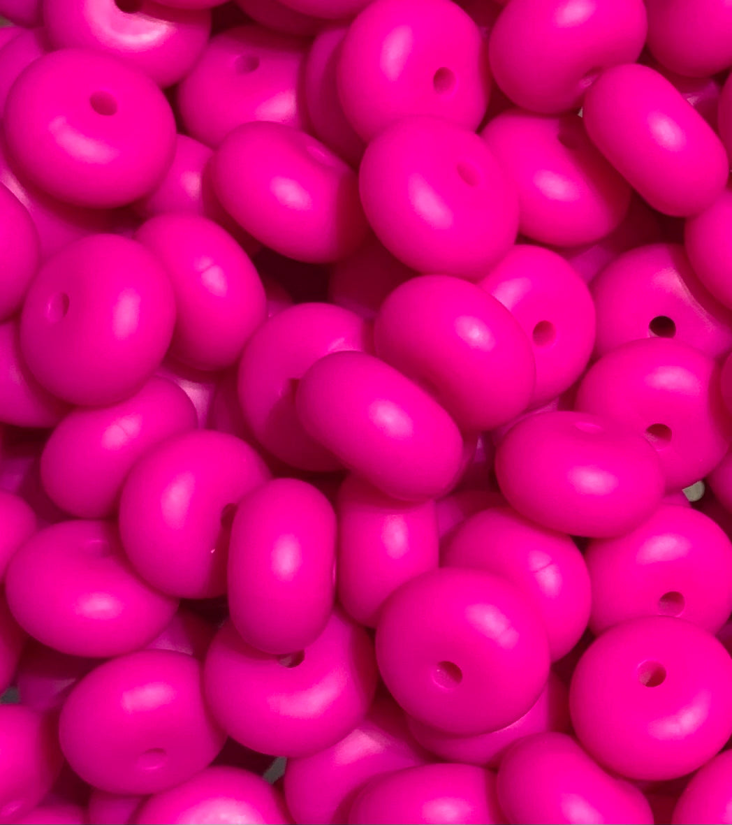 14mm ABACUS Fuchsia Silicone Beads