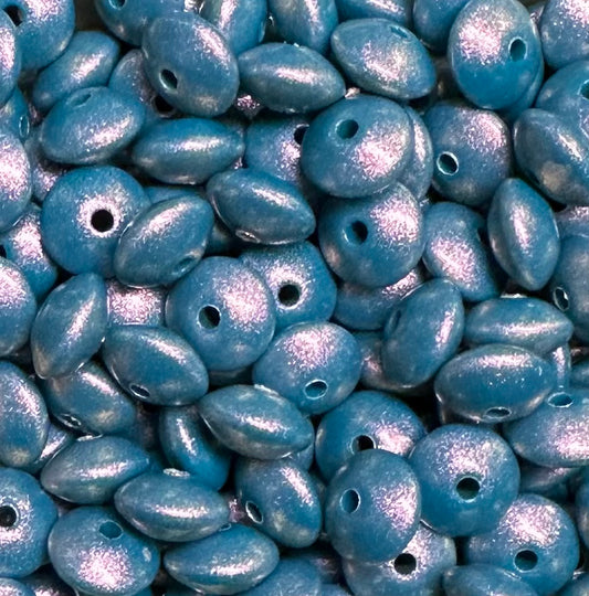 12mm Lentil Opal Caribbean Silicone Bead, Pearl Lentil