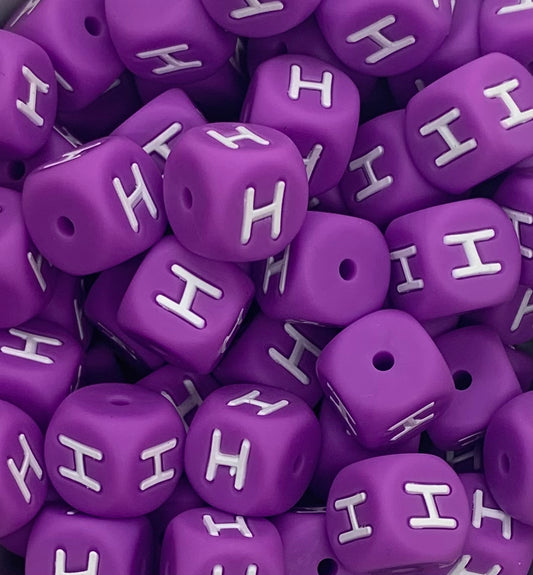 Letter H 12mm Purple