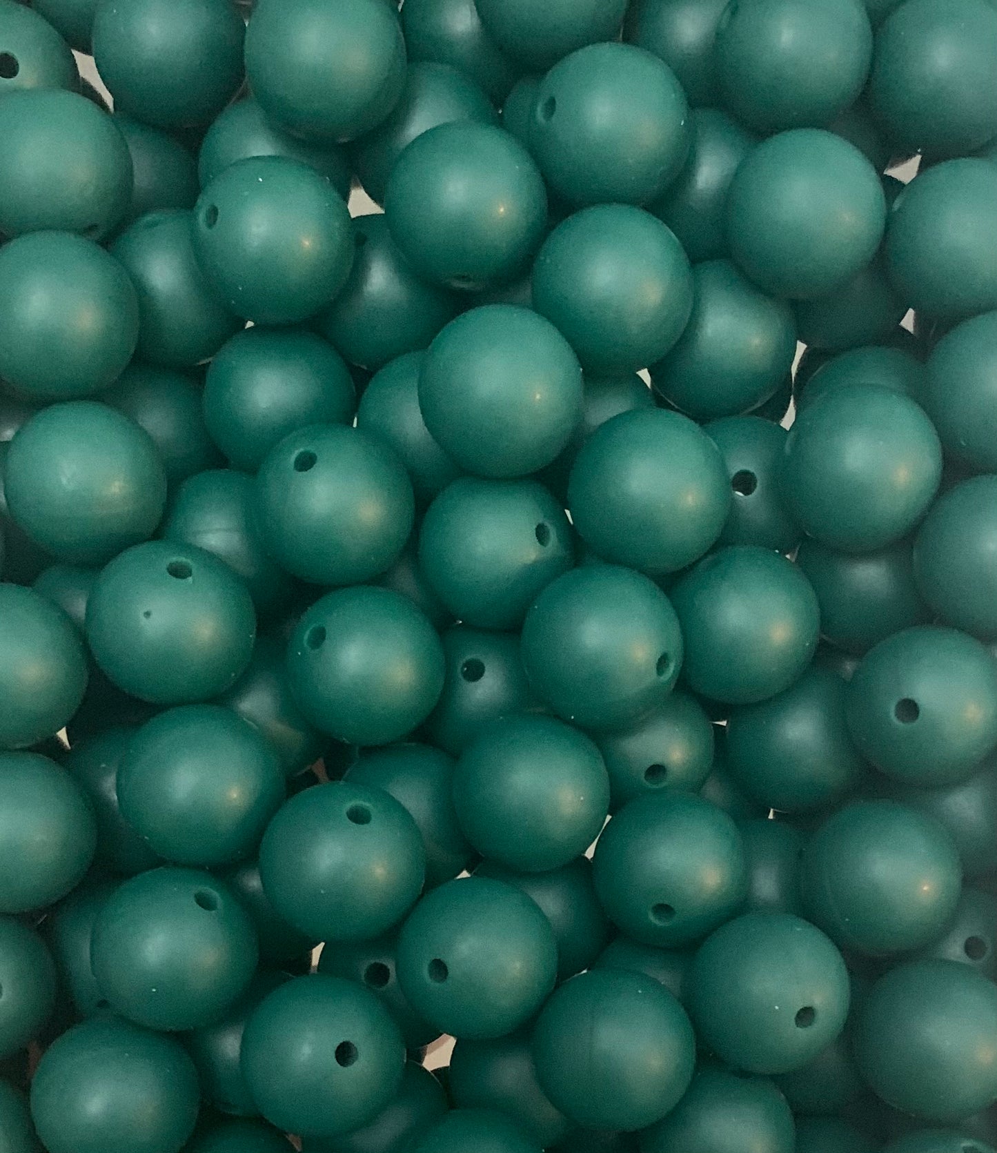 15mm Solid Hunter Green Round Silicone Beads, Beads Wholesale