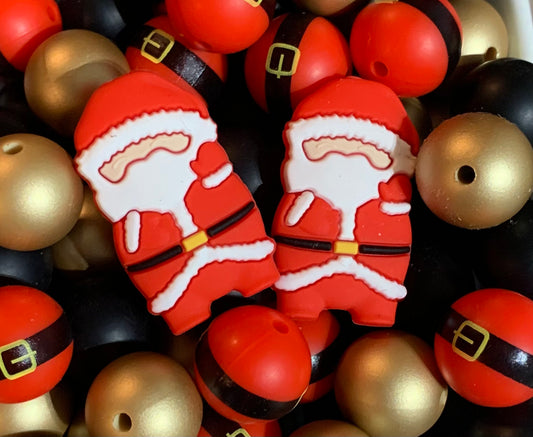 Bead Mix - Santa Mix Christmas Silicone Bead Mix, Christmas Bead Mix