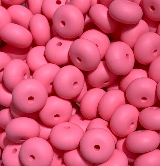 14mm ABACUS Flamingo Pink Silicone Beads