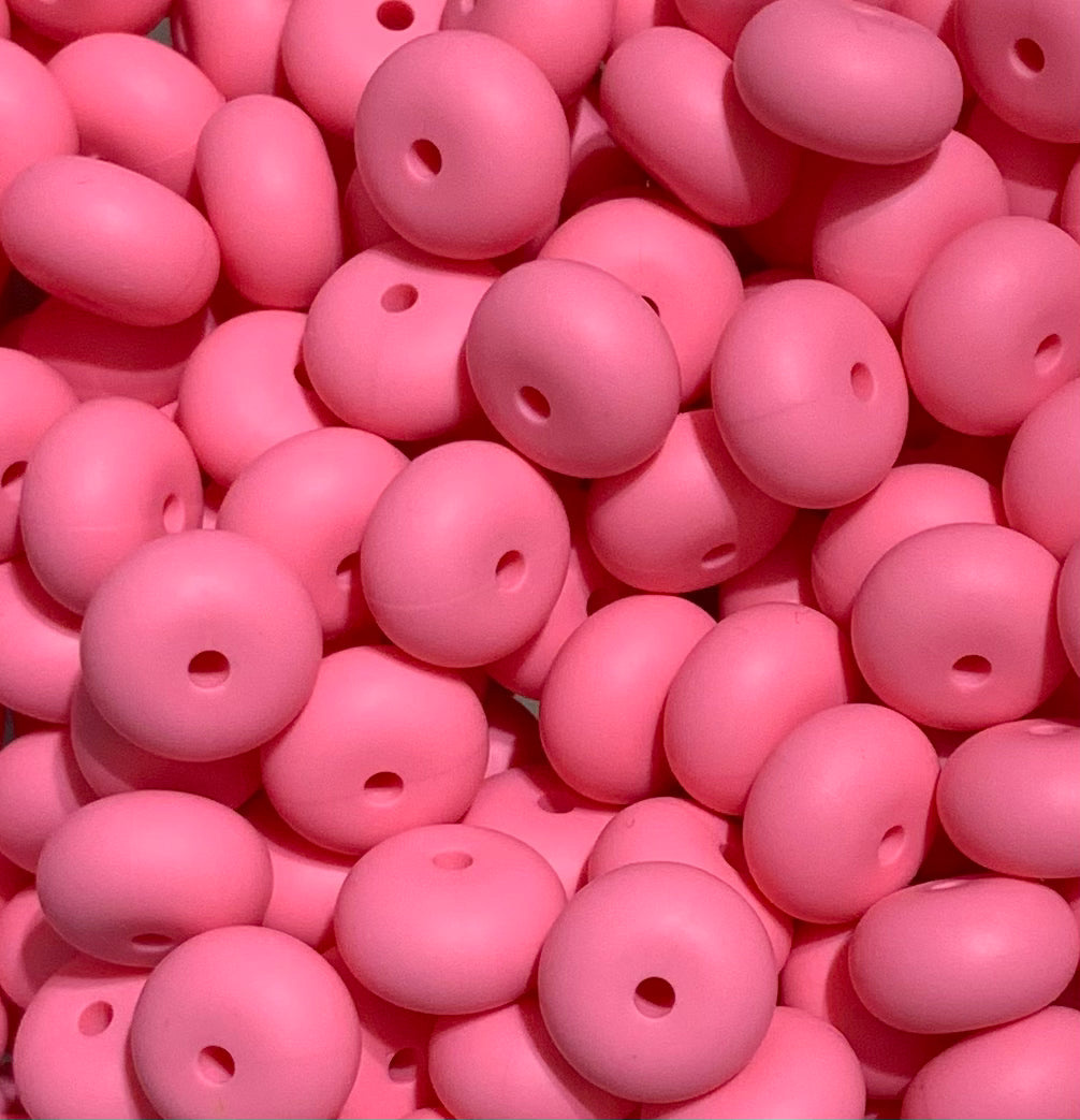 14mm ABACUS Flamingo Pink Silicone Beads