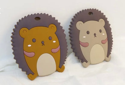 Z- Teether Hedgehog Silicone Teether, Woodland Animal Silicone Teether,  Animal Teether Pendant, Teething