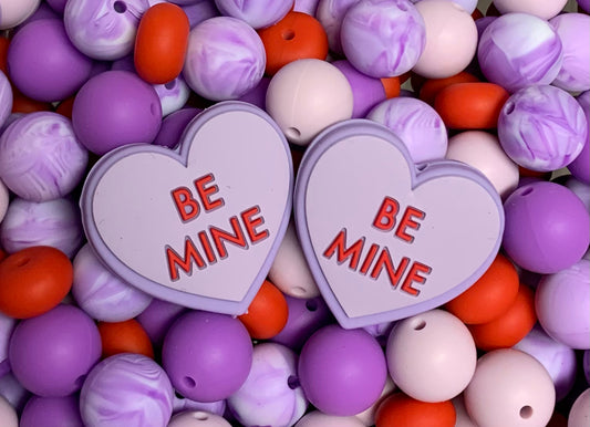 Bead Mix - Purple Love Mix , 15mm Round Silicone Bead Mix, Valentine Bead Mix