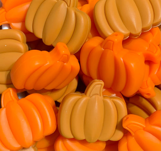 Big Pumpkin Silicone Focal Bead, Halloween Silicone Bead