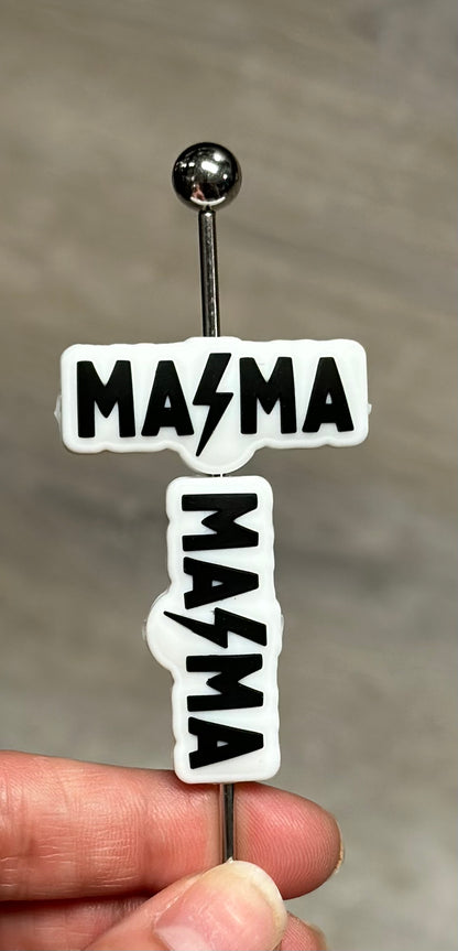 EXCLUSIVE Mama Silicone Focal Bead, Lighting Mama Silicone Bead