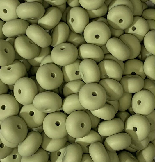 14mm ABACUS Pistachio Green Silicone Beads