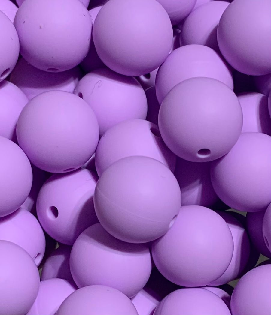 15mm Solid Sugarplum Round Silicone Beads,