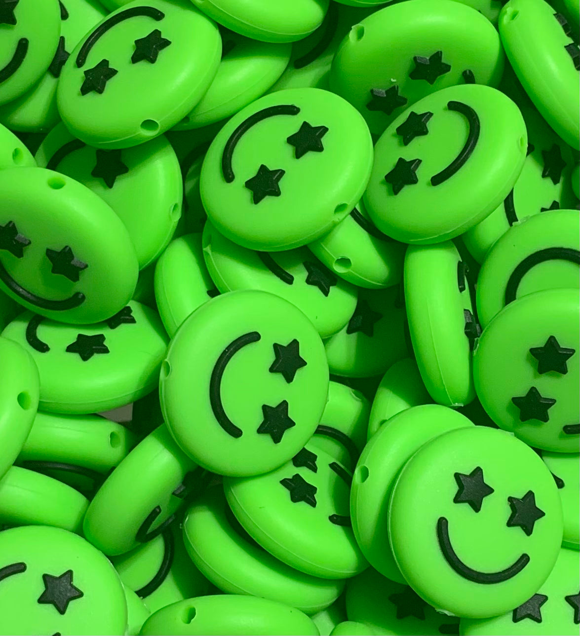 Happy Face Silicone Focal Bead, Star Smily Face Shape Bead – The Silicone  Bead Store LLC