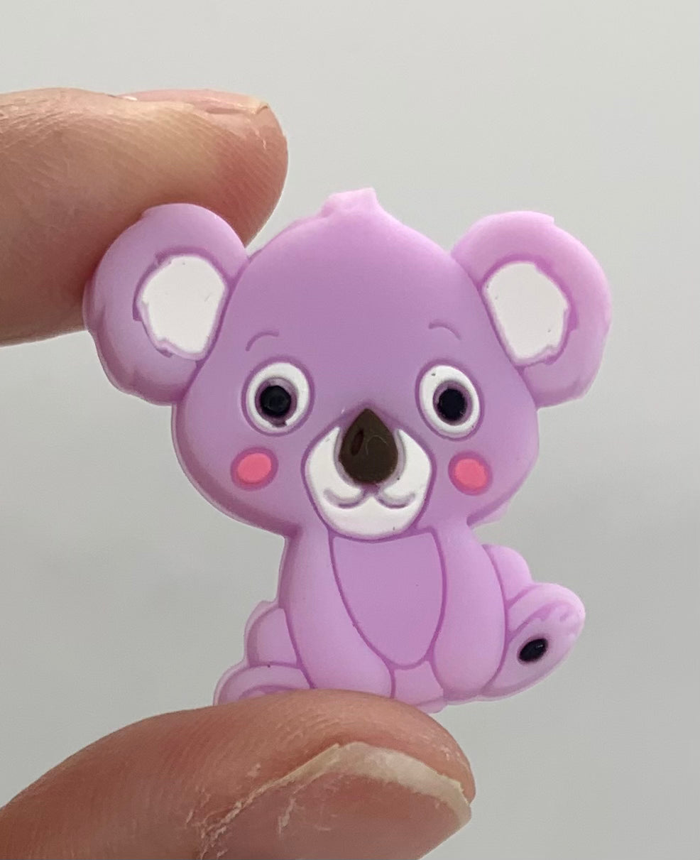 Koala Bears Silicone Focal Bead,  Animal Shape Silicone Bead,