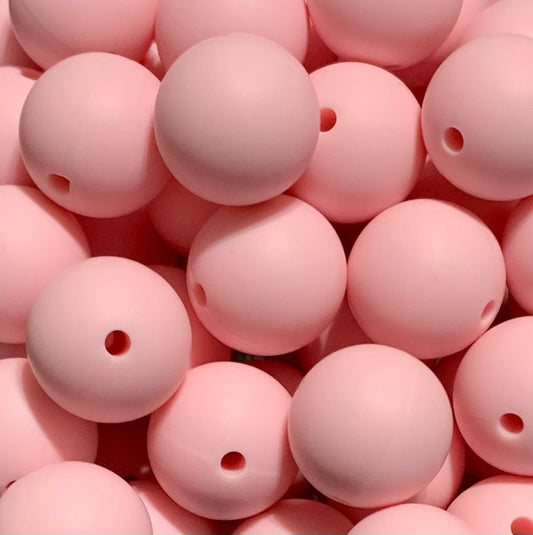 12mm Round Pink Lemonade Silicone Beads