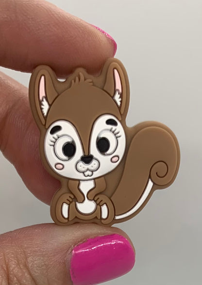 Squirrel Silicone Focal Bead,  Animal Shape Silicone Bead,