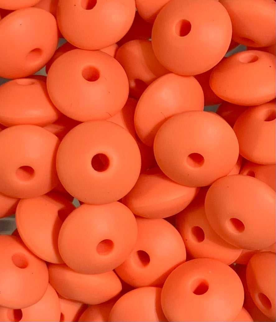 12mm Lentil Starfish Coral Silicone Beads