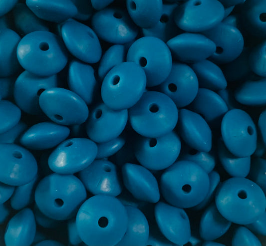 12mm Lentil Solid Empress Silicone Bead