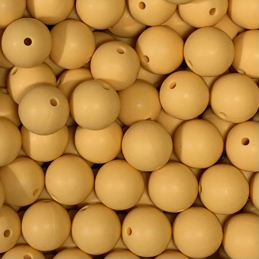 15mm Solid Butterscotch Silicone Beads, Yellow Round Silicone Beads, Beads Wholesale