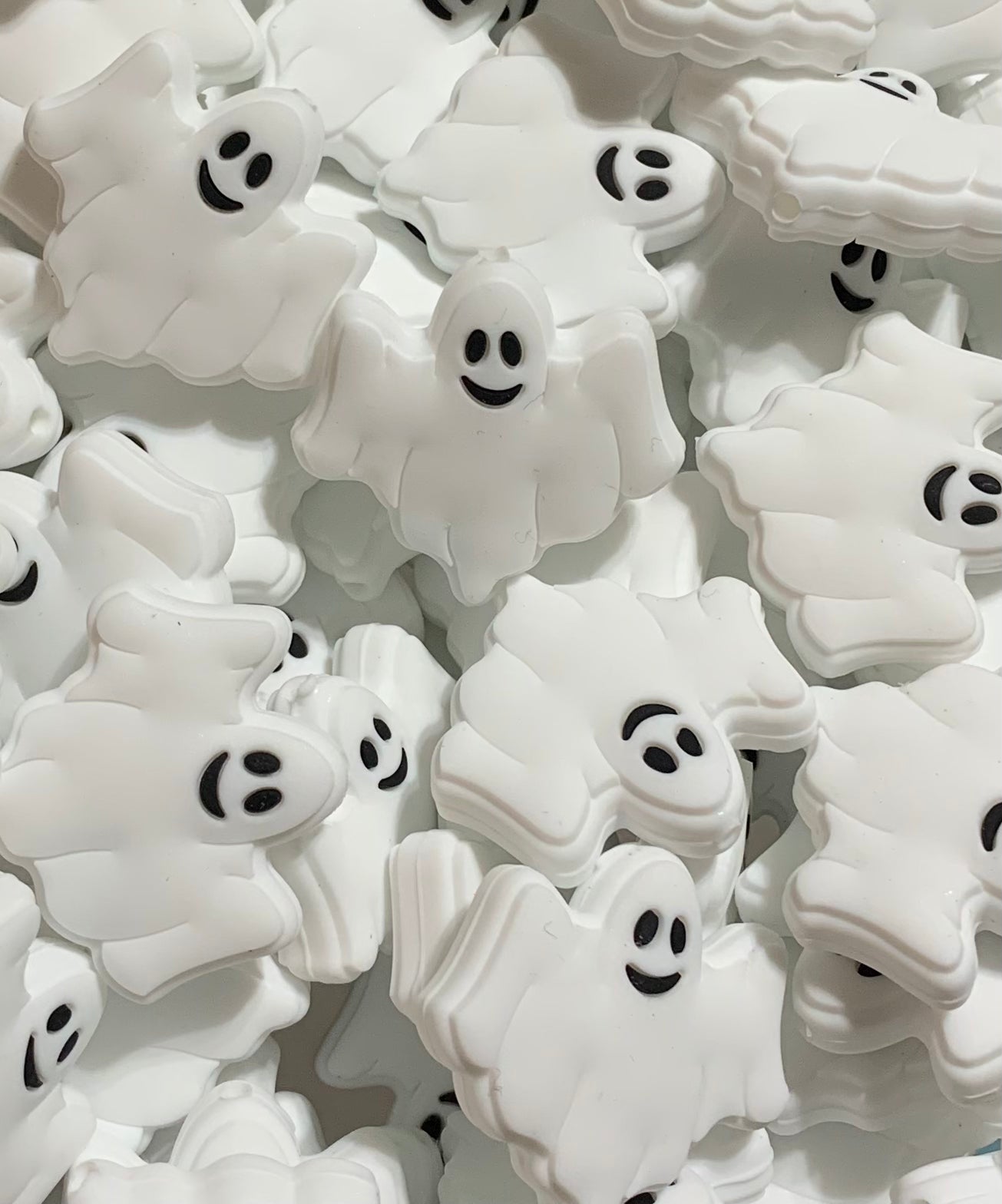 Mr. Sheets Ghost Focal Silicone Bead, Halloween Ghost Silicone Bead, Ghost Shape Silicone Bead