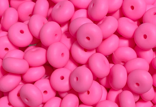 14mm ABACUS Bubblegum Pink Silicone Beads