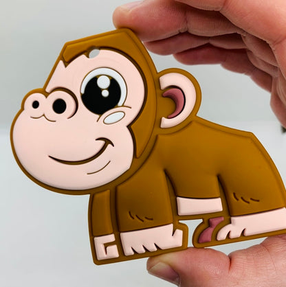 Teether Monkey Silicone Teether, Woodland Animal Silicone Teether, Jungle Animal Teether Pendant, Gorilla Teething